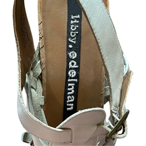 LIBBY EDELMAN || Leather Braided Sandal Peep Toe Heels | White || size 8 - Picture 10 of 10